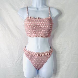 NEW- WOMEN SMOCKED BIKINI SET